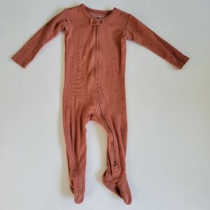 12-18M L'ovedbaby Rust Pinecone Zipper Footie